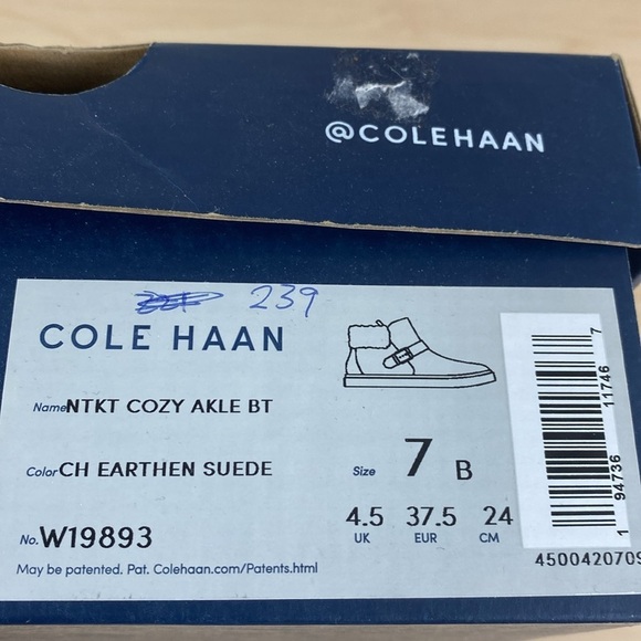 New Cole Haan Nantucket Cozy Ankle Boot in Earthen Suede Size 7 - Picture 6 of 6